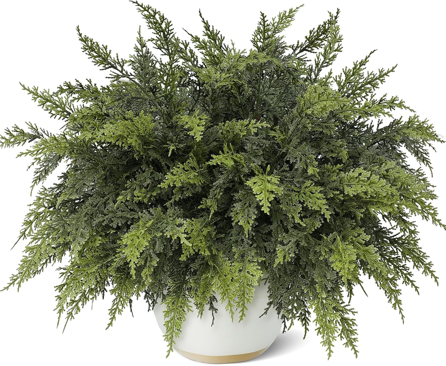 18 Real Touch Cedar Branches -12 Pcs, Artificial Christmas Cedar Branch Realistic Fake Pine Picks Faux Greenery Plants Stem for Vase DIY Crafts Garland Wreath Indoor Outdoor Home Decor